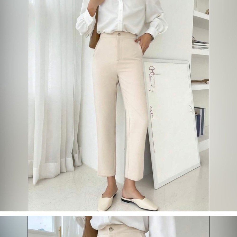Elegant Cream Women's Pants